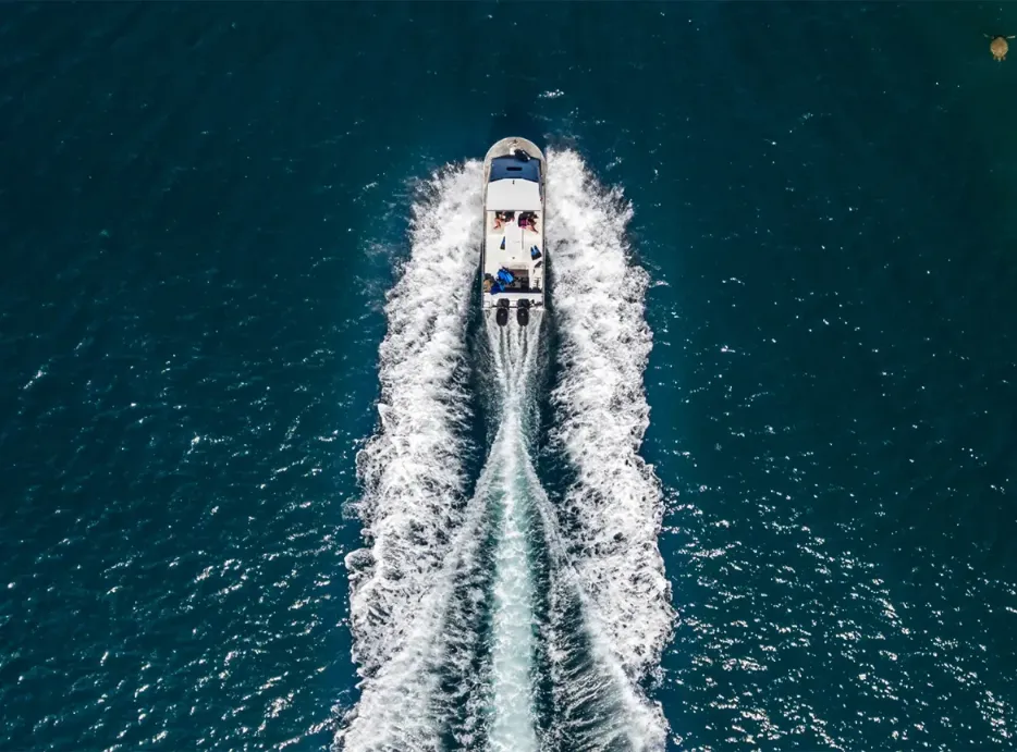 boat on the open sea