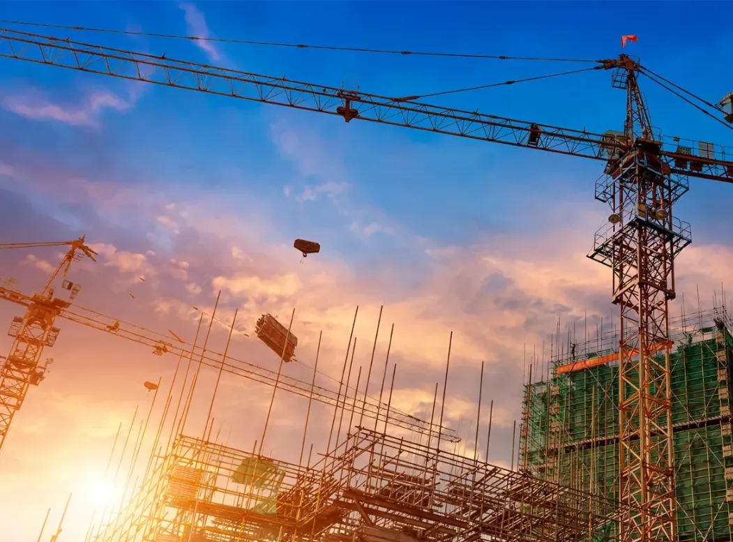 construction site with a crain in background